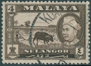 Malaysia Selangor 1957 SG118 4c Ricefield FU