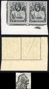 St Helena SG97hc 1/2d Grey-black and Black Variety Cleft Rock M/M Cat 318 pounds