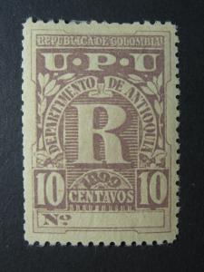 colombian republic   scott #F4 f-vf mint hinged