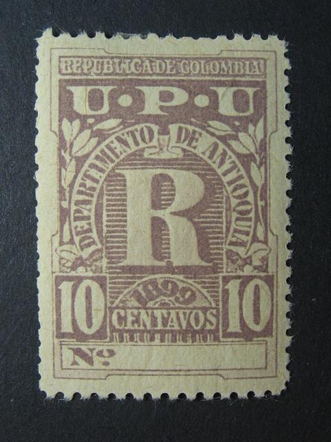 colombian republic   scott #F4 f-vf mint hinged