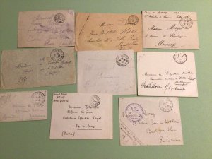 France Military Mail Service WW1  9 items  Ref A963