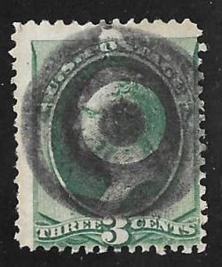 207 3 cents SUPERB Target Cancel  Stamp used AVG