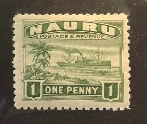 Nauru 1924 Scott 18a  MH - 1p, Coastline, Ship, Century Freighter