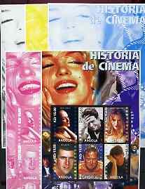 Angola 2002 History of the Cinema #01 large perf sheetlet...