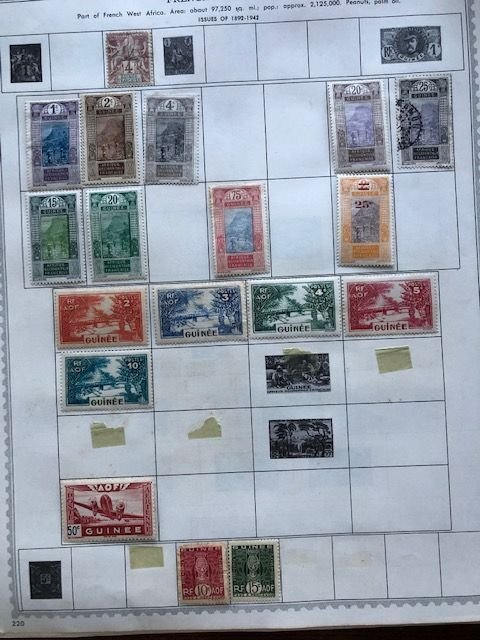 French Equatorial Africa on 11 old album pages