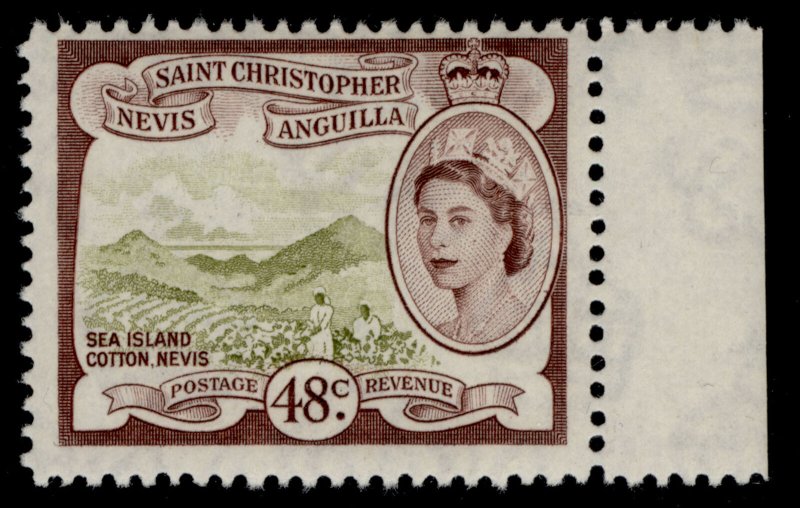 ST KITTS-NEVIS QEII SG115, 48c olive-bistre & chocolate, NH MINT. 