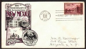 1946 New Mexico Centennial Ft. Kearny Sc 944 Dorothy Knapp / Fleetwood addressed