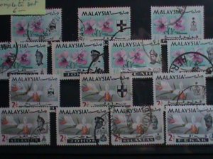 ​MALAYSIA STAMPS: 1965 SC#169 &170 -VERY OLD TWO USED SETS STAMP. VERY RARE