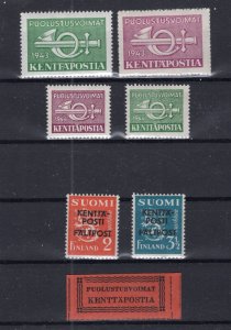 FINLAND DURING WW2 COMPLETE COLLECTION FIELD POST WAR MAIL STAMPS ALL PERFECT NH