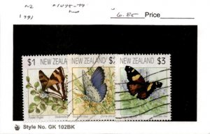 New Zealand, Postage Stamp, #1075-1077 Used, 1991 Butterfly (AC)