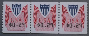 United States #CVP32 29 Cent Coil Strip of Three Computer Vended Postage MNH