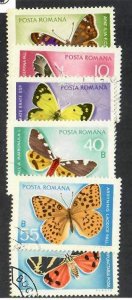 Romania; Scott 2103-2108; 1969; Precanceled; NH; Butterflies