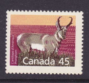Canada Scott 1172D,  1990 45c Pronghorn perf 13, VF MNH.  Scott $26