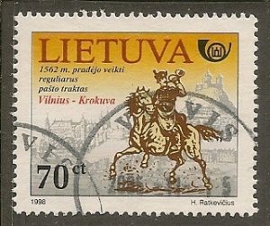 Lithuania   Scott 611   Post Route    Used