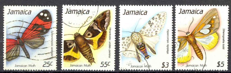Jamaica Sc# 713-716 Used 1989 Moths