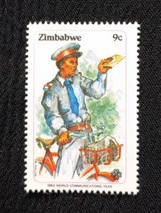 D)1983, ZIMBABWE, STAMP WORLD YEAR OF COMMUNICATIONS, POST, MNH