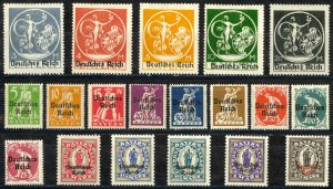 Germany Bavaria Sc# 256-275 (no 265, 270A) MH (e) 1920 overprint Definitives