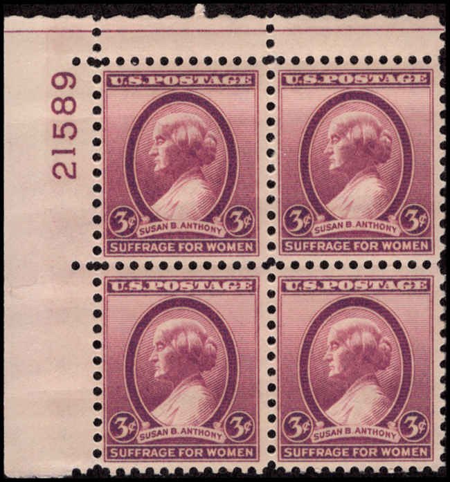 US #784 ANTHONY MNH UL PLATE BLOCK #21589 DURLAND $1.00