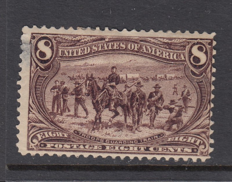 US #289 8c TransMississippi (Mint HINGED - thin at left) cv$130.00