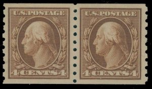 MOMEN: US STAMPS #395 PAIR 3mm MINT OG NH PSE GRADED CERT XF-90J LOT #88193