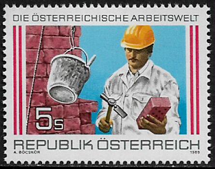 Austria #1380 MNH Stamp - Bricklayer