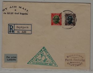 Iceland/Germany Zeppelin cover 30.6.31