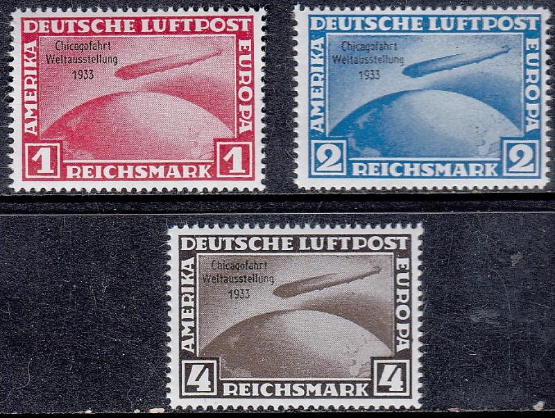 GERMANY 1933 Zeppelin Chicago Flight MNH Reprints