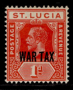 ST. LUCIA GV SG90, 1d scarlet, M MINT.