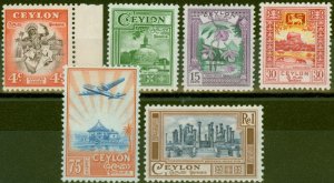 Ceylon 1950 set of 6 SG413-418 Fine Mtd Mint