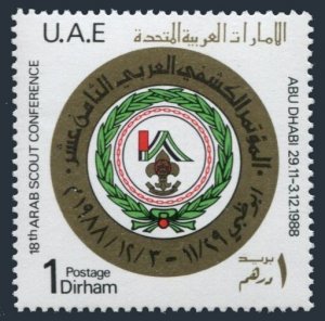 United Arab Emirates 277, MNH. Mi 263. Arab Scout Conference, Abu Dhabi, 1988.