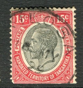 TANGANYIKA; 1927 early GV issue fine used Shade of 15c. value