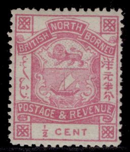 NORTH BORNEO QV SG36b, ½c rose, LH MINT.