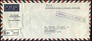 NEW HEBRIDES 1966 Official registered cover to USA..............19140