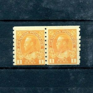 #126 1c orange yellow Admiral PASTE UP pair MNH cat $125 Wet?  Canada mint