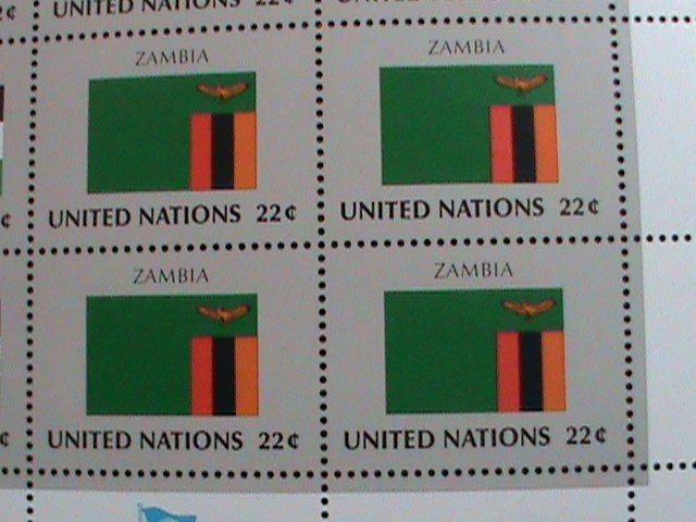 ​UNITED NATION-1986 SC#481-484 U. N. FLAGS SERIES MNH FULL SHEET- VERY FINE