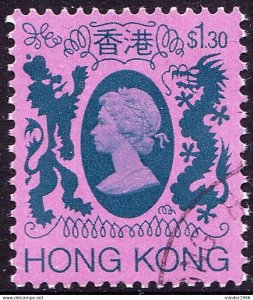 HONG KONG 1985 QEII $1.30 Reddish/Dark Grey SG481 FU