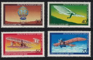 Berlin Montgolfier Glider Aviation History 1st series 4v 1978 MNH SG#B547-B550