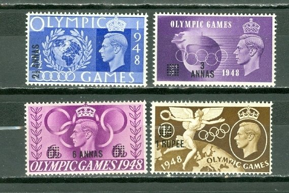 OMAN 1948 OLYMPICS #27-30 SET MINT NO THINS