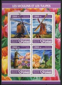 GUINEA  2017 WINDMILLS AND TULIPS  SHEET   MINT NH