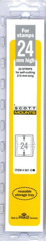 Prinz Scott Stamp Mount 24/215 mm - BLACK (Pack of 22) (24x215  24mm)  STRIP