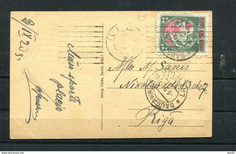 Latvia 1920  Photo Postal Card Dunaburg  Church Daugavpils-Riga 13927