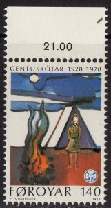 Thematic stamps FAROE IS 1978 GIRL GUIDES sg40 mint