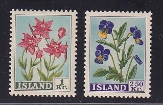 Iceland   #309-310   MNH   1958    willow herb  parsley