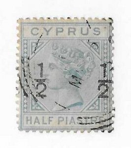 Cyprus Sc #11 1/2p greenish blue used VF