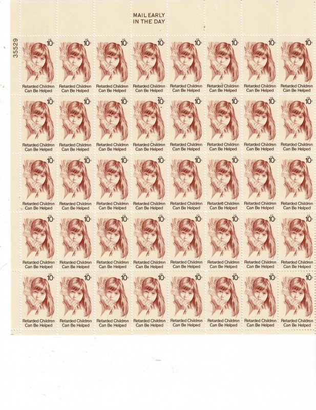 Retarded Children Can Be Helped 10c US Postage Sheet #1549 VF MNH