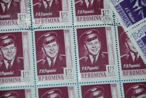 1962 Romania Space Vostok Nikolaev Popovich 25 x full Sets of 3 SC C123-C125 q35