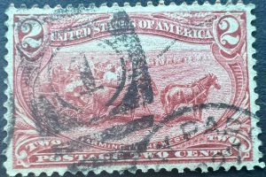 Scott#: 286 - Farming Trans-Mississippi 2¢ 1898 BEP used single stamp - Lot B6