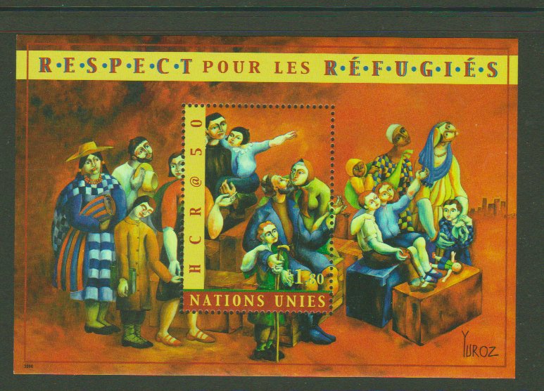 United Nations Geneva 366 Souvenir Sheet Respect for Refugees 2000 MNH