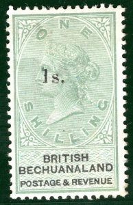 BRITISH BECHUANALAND QV Stamp SG.28 1s/1s Green (1888) Mint MM Cat £250 PIBLUE46