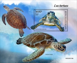 NIGER - 2023 - Tortoises and Turtles - Perf Souv Sheet - Mint Never Hinged